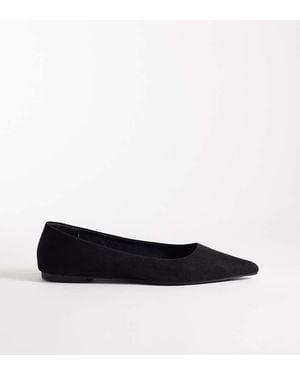 ASOS Wide Fit Bailarinas De Punta Luck En De Antelina - Negro