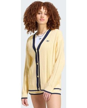 adidas Originals Cable Knit Cardigan - Natural