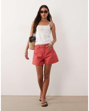 ASOS Denim Longer A Line Short - Red