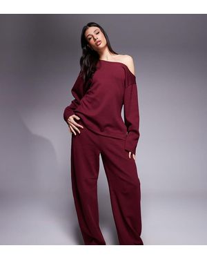 ASOS Asos Design Tall Interlock Barrel Leg Jogger - Red