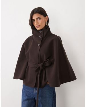 Gina Tricot Cape-jacke mit gürtel - Braun