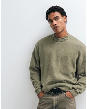 ASOS Super oversize-strickpullover mit rundhalsausschnitt und bouclé - Grün