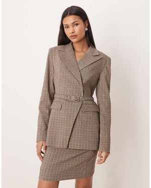 Y.A.S Belted Tailored Blazer - Brown