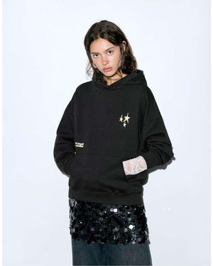 Pull&Bear Star Hoodie - Black