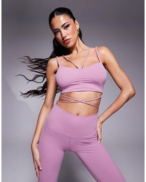 Nike Zenvy Yoga Strappy Wrap Light Support Sports Bra - Pink