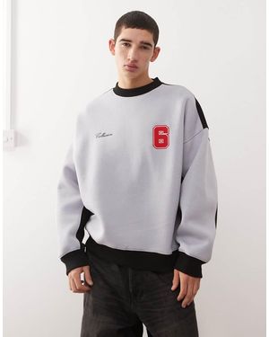 Collusion Football Oversized Boxy Sweatshirt - Grey