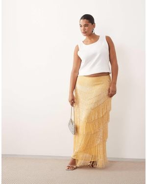 ARRANGE Curve – gerade geschnittener midirock - Natur