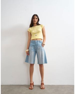 TOPSHOP Denim Barrel Jort - Blue