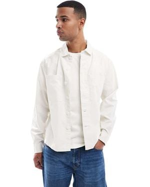 Farah Aiden Long Sleeve Overshirt - White