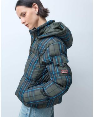 HUNTER Originals tartan-steppjacke - Blau