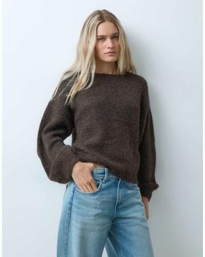 ONLY Jersey De Punto Con Hombros Caídos En - Gris