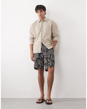 Mango Retro Paisly Print Shorts Co-ord - Natural