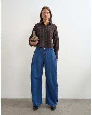 TOPSHOP Side Pleat Cocoon Jean - Blue