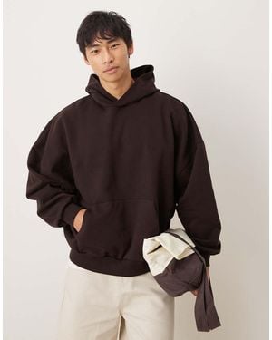 ASOS Premium Heavyweight Oversized Hoodie 400gsm - Brown