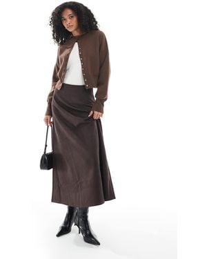 ONLY Faux Suede Maxi Skirt - White