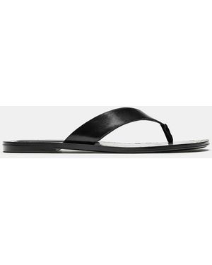 Pull&Bear Flat Studded Sandals - Black