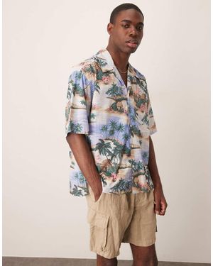 GANT Camicia A Maniche Corte Con Stampa Di Isola Paradisiaca - Multicolore
