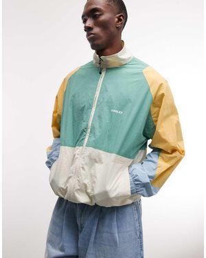 Parlez Chaqueta De Chándal Con Cuello Alzado, Diseño Color Block Y Cremallera De - Azul