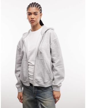 Weekday Danni Scuba-Style Fabric Zip Hoodie - Black