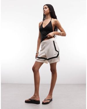 Nike Sportswear Chill Knit Shorts With Waistband Detail - Natural