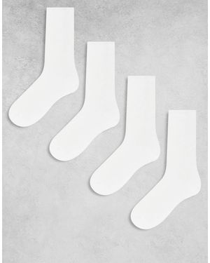 Lindex – 4er-pack grob gerippte sportsocken - Weiß