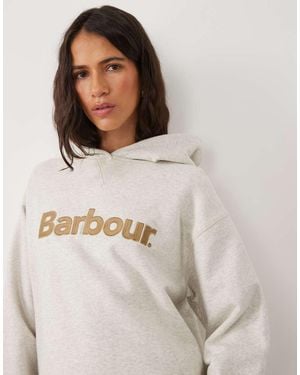 Barbour Hartland Logo Hoodie - Natural