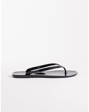 ASOS Chanclas Negras De Goma Foxton De - Blanco