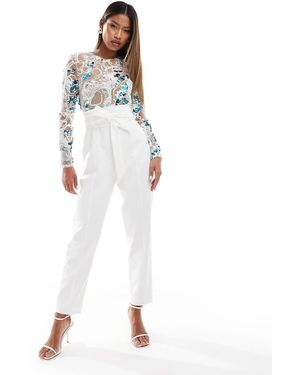 Lavish Alice Embellished Jumpsuit - White