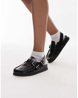 Tommy Hilfiger Shiny Leather Mules - Natural