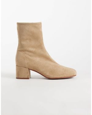 ASOS Ronan Block Heel Ankle Boots - White