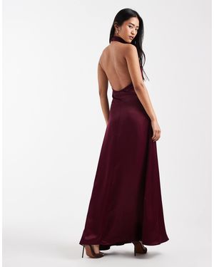 chinese dress ladies Rent Asos Design Ruched Bandeau Washed Satin Maxi Dress With Tie Detail In  Green