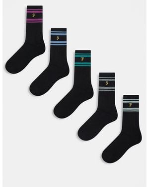 Farah 5 Pack Toliver Socks - Metallic