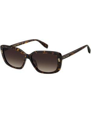 Marc Jacobs Marc Jac Sun Rectangular Sunglasses With Gradient Lenses - Brown
