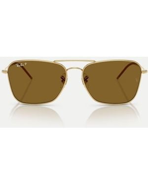 Ray-Ban Caravan Square Polarised Sunglasses With Lens - Natural