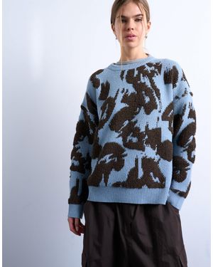 TOPSHOP – oversize-strickpullover aus schlaufenstrick - Blau