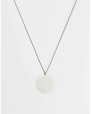 ASOS Long Necklace With Faux-shell Pendant - White