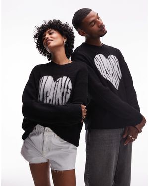 AllSaints Bubble - pull unisexe en maille avec logo en forme - Noir