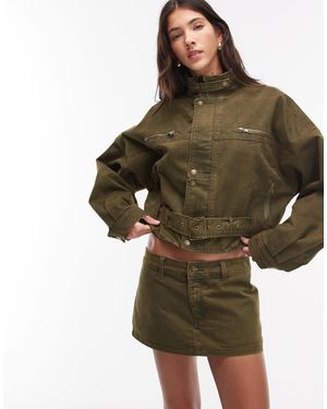 Lioness Rhode Cotton Blend Cargo Mini Skirt Co-ord - Green