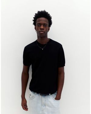 Pull&Bear – kurzärmliger pullover - Schwarz