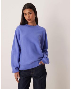 Gina Tricot Crew Neck Knitted Sweater - Purple