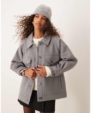 Abercrombie & Fitch Button Up Shacket - Grey