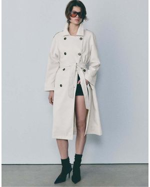 Stradivarius Long Flowing Trench Coat - Grey