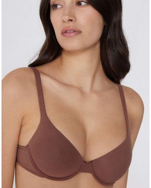 Tezenis Athens Cotton Push-Up Bra - Brown