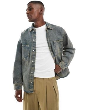 Jack & Jones Oversized Denim Shacket - Grey