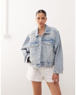 Monki Oversized Denim Jacket - Grey