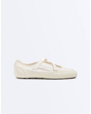 Oysho Nylon Sport Ballet Flat - White