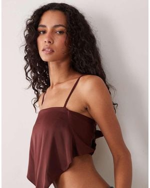 ASOS Satijnen Co-Ord Sjaalcami - Bruin