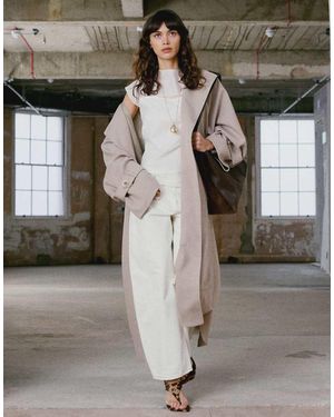 TOPSHOP Gabardina De Sastre De Corte Depurado Extragrande Con Sisas Caídas De -Neutro - Blanco