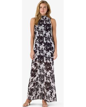 Noisy May Ärmelloses mesh-maxikleid mit em print - Weiß