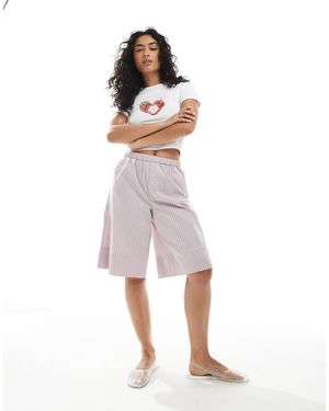 ASOS Short long style caleçon à rayures - rose - Blanc